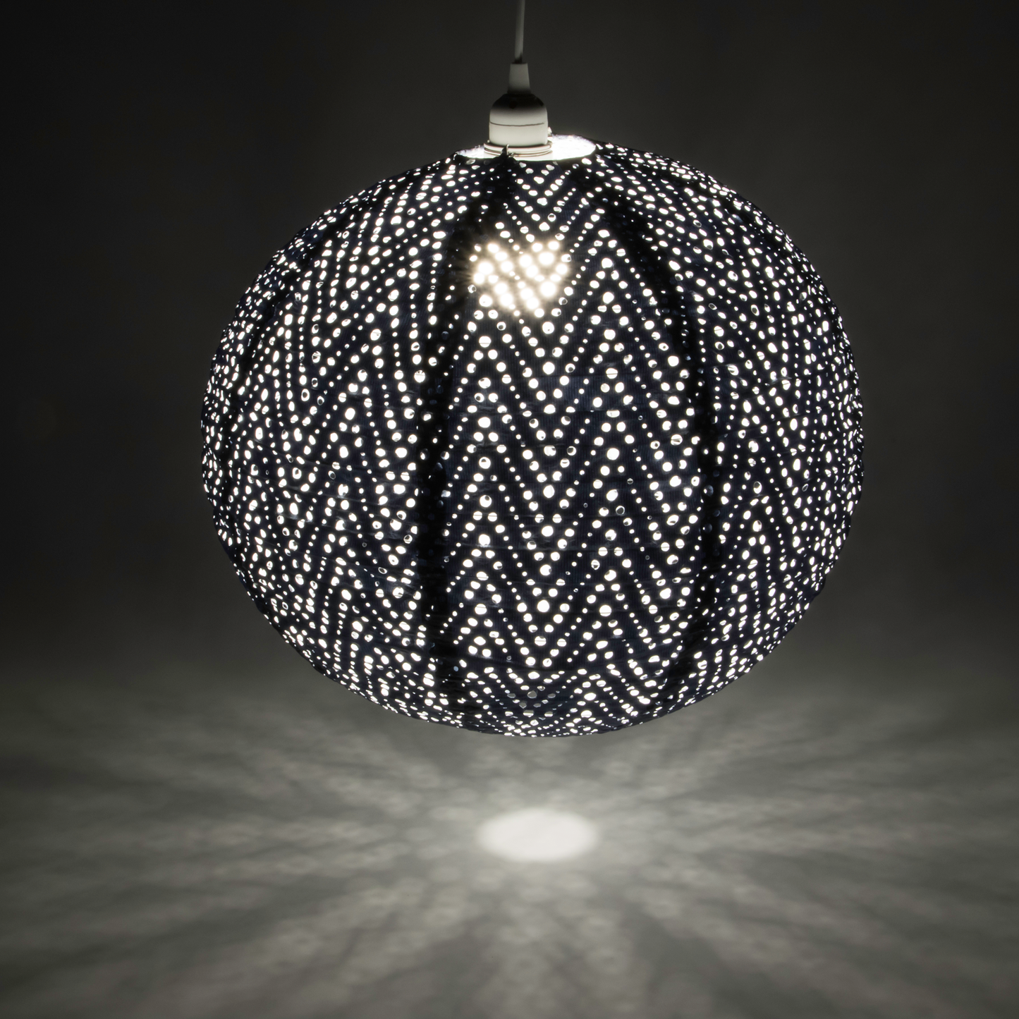 Soji Stella Nova Chevron Metallic Blue - 18" Indoor / Outdoor Pendant Lamp (120V)