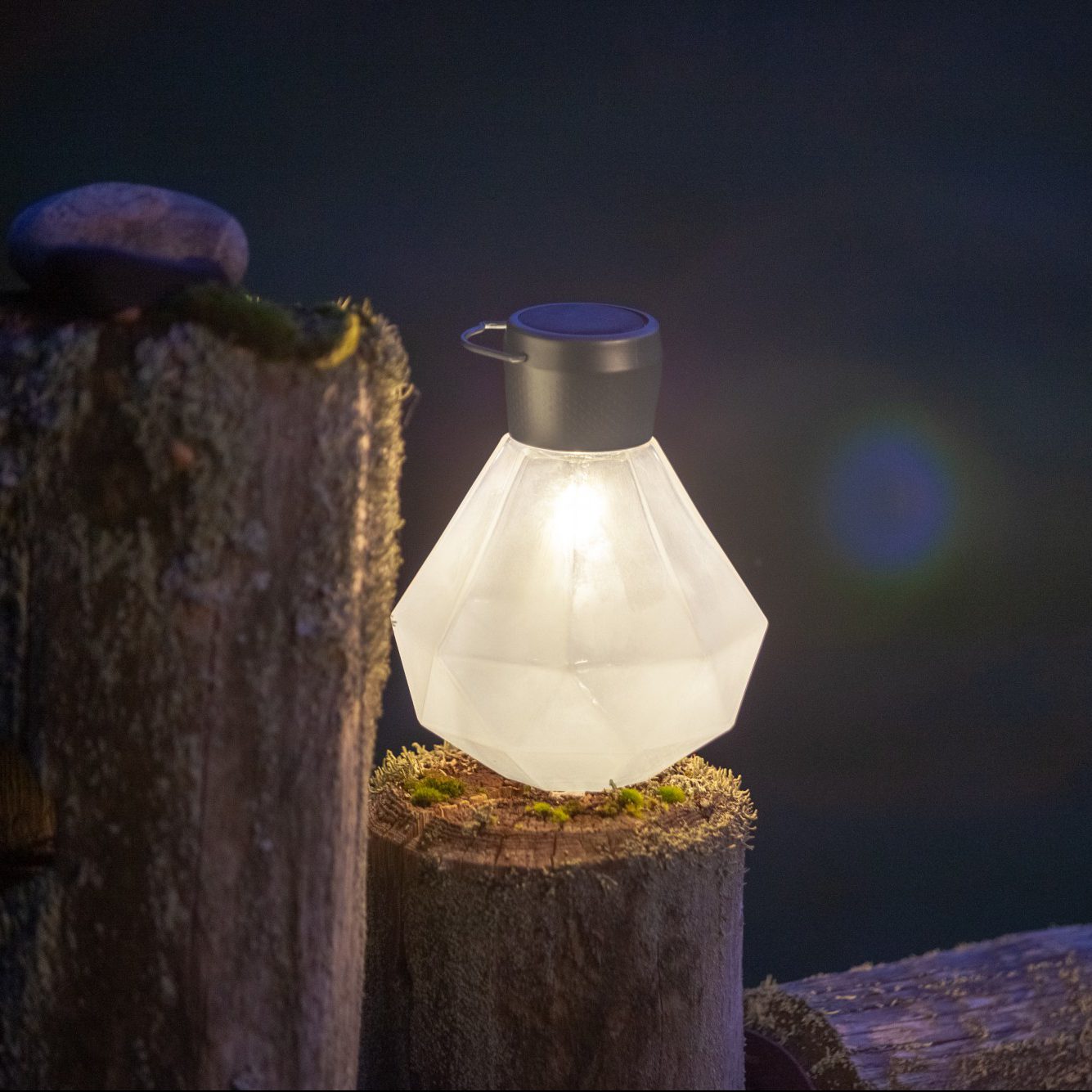 5.5" Gem Light Glass Solar Lanterns