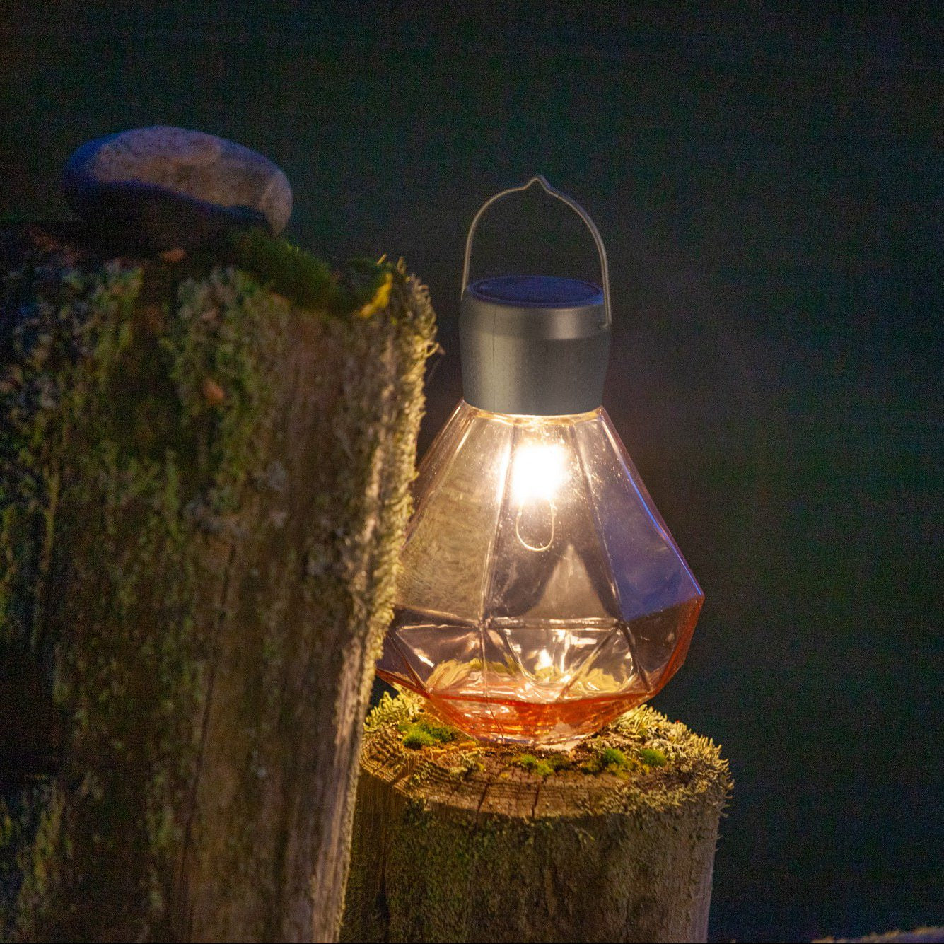 5.5" Gem Light Glass Solar Lanterns