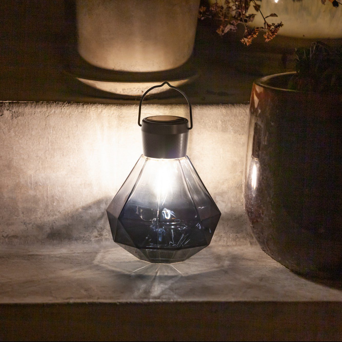 5.5" Gem Light Glass Solar Lanterns