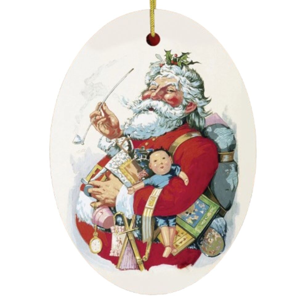 Merry Old Santa Claus Vintage Thomas Nast Legendary 1880s Art Christmas Ornament