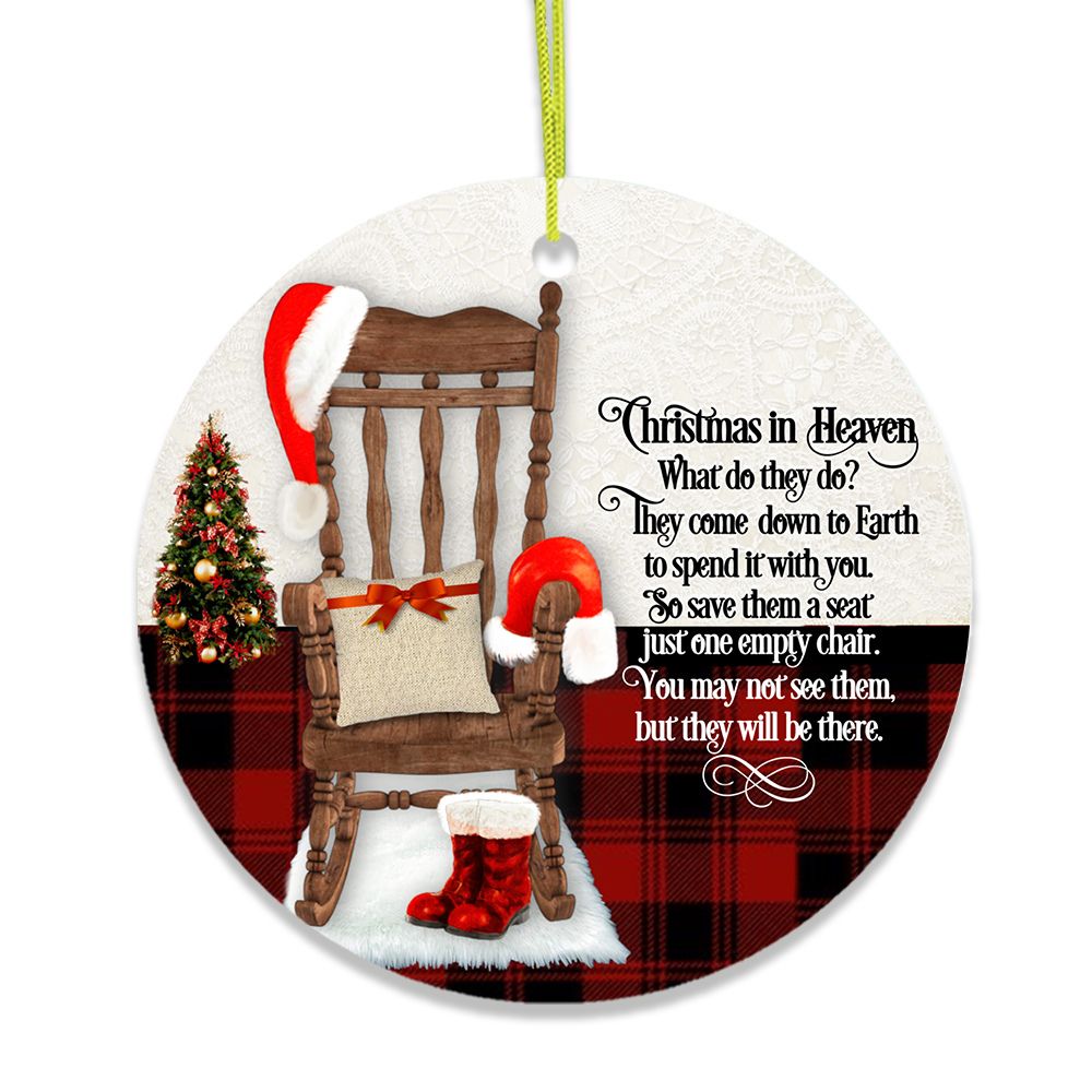 Heaven Chair Quote Christmas Ornament