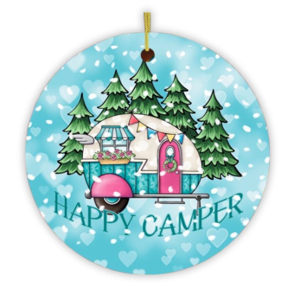 Happy Camper Winter RV Ornament