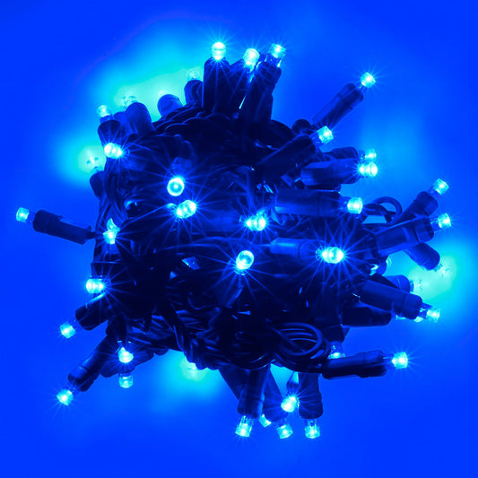 5mm LED Strobe Lights, QuadSpark, Blue Strobe Lights, Strobing/Static, 50 Bulbs, 6" Spacing