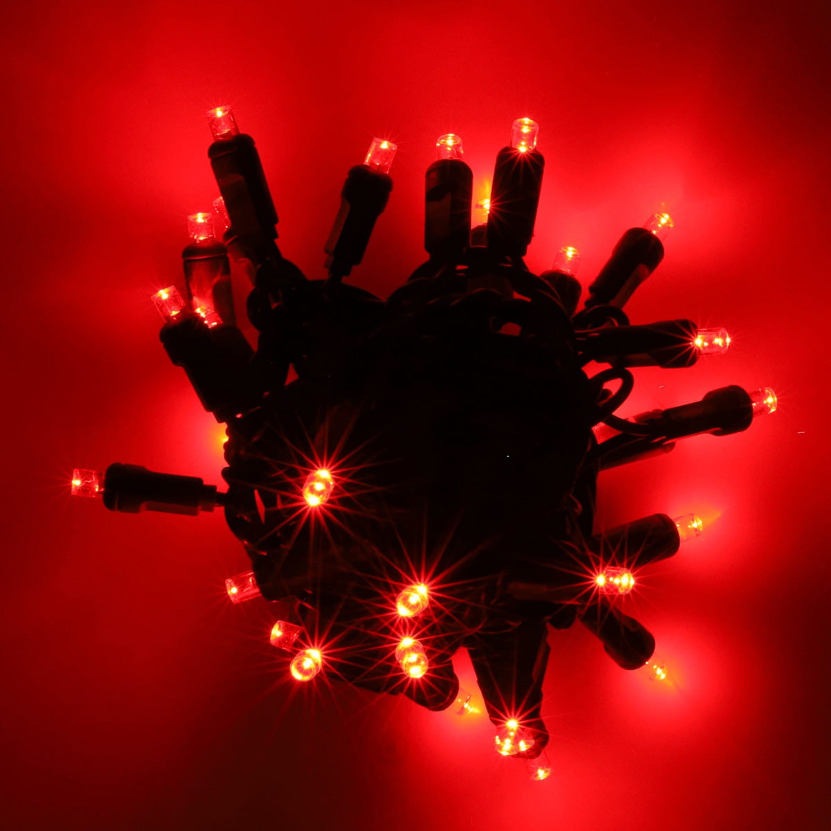 5mm LED Strobe Lights, QuadSpark, Red Strobe Lights, Strobing/Static, 50 Bulbs, 6" Spacing