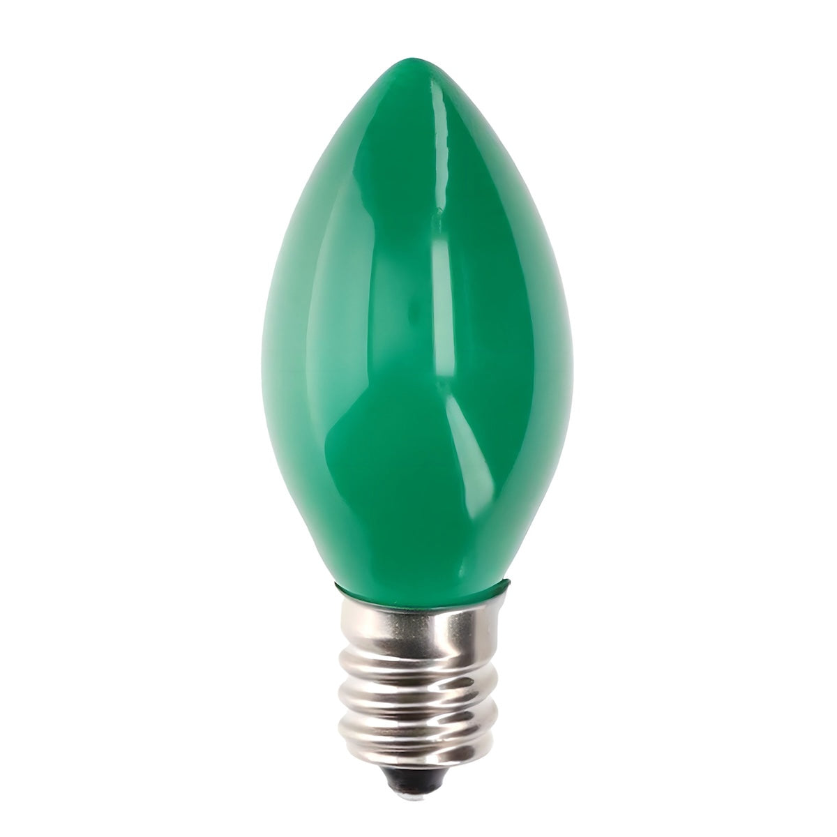 C7 Incandescent Christmas Light Bulbs, Green, Opaque, Pack of 25 [CLOSEOUT]