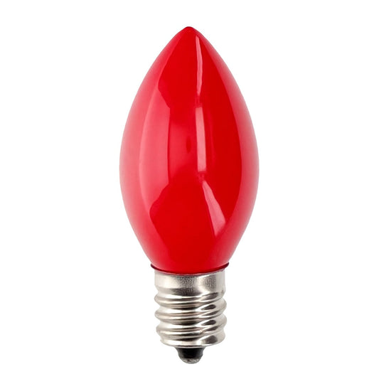 C7 Incandescent Christmas Light Bulbs, Red, Opaque, Pack of 25 [CLOSEOUT]