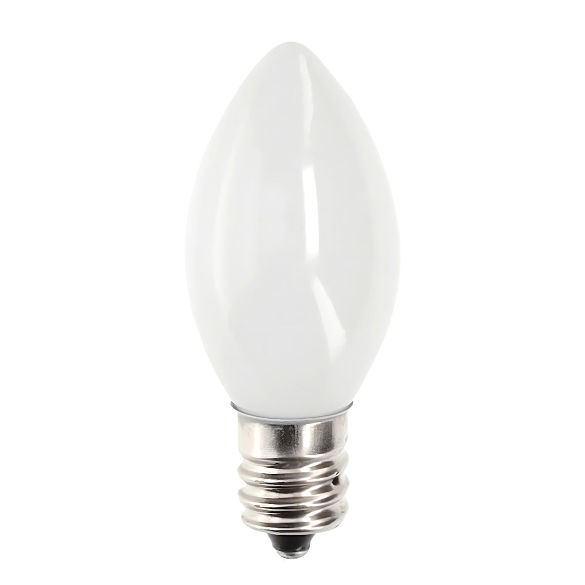 C7 Incandescent Christmas Light Bulbs, White, Opaque, Pack of 25 [CLOSEOUT]