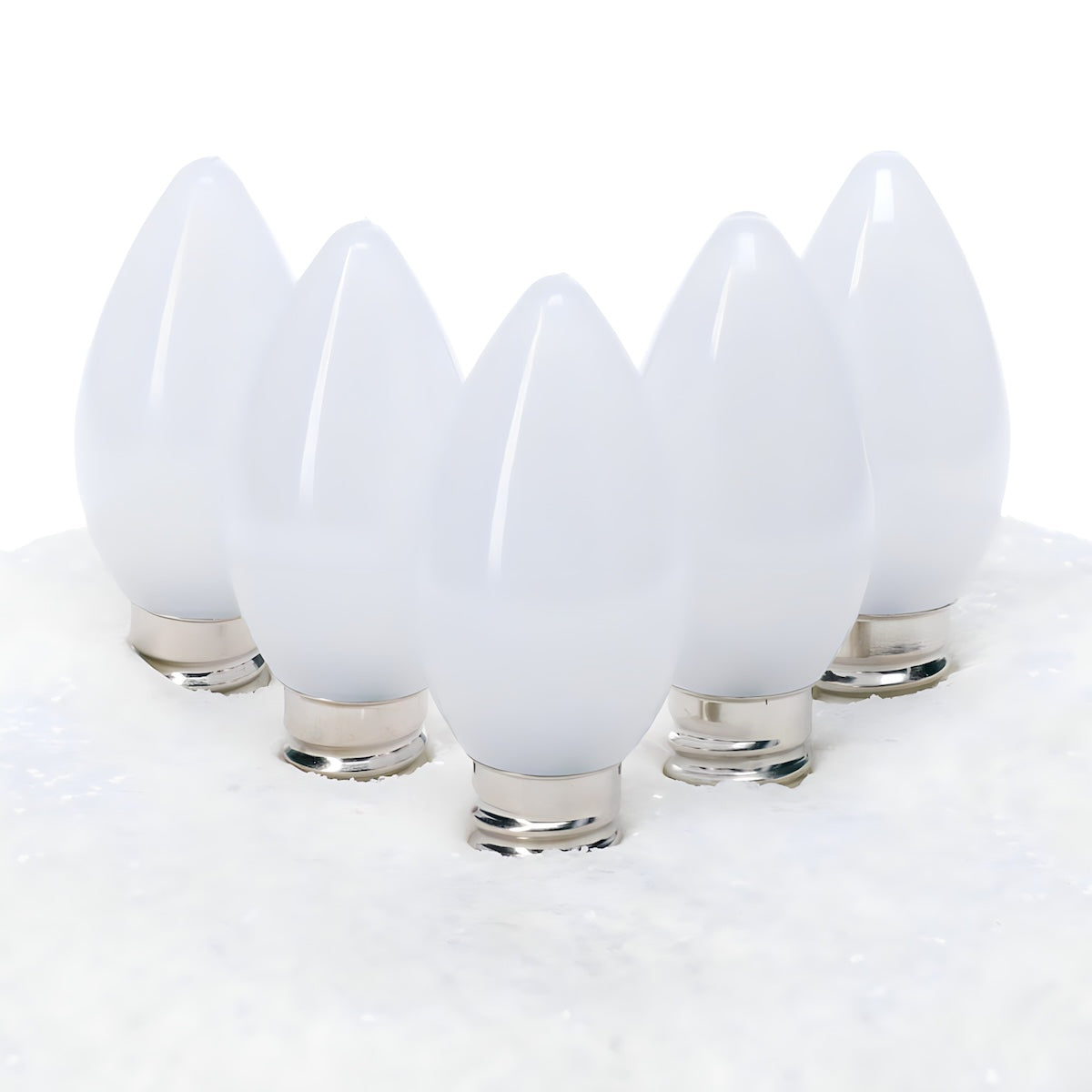 C7 Cool White  LED Christmas Light Bulbs, Opaque, Pack of 25