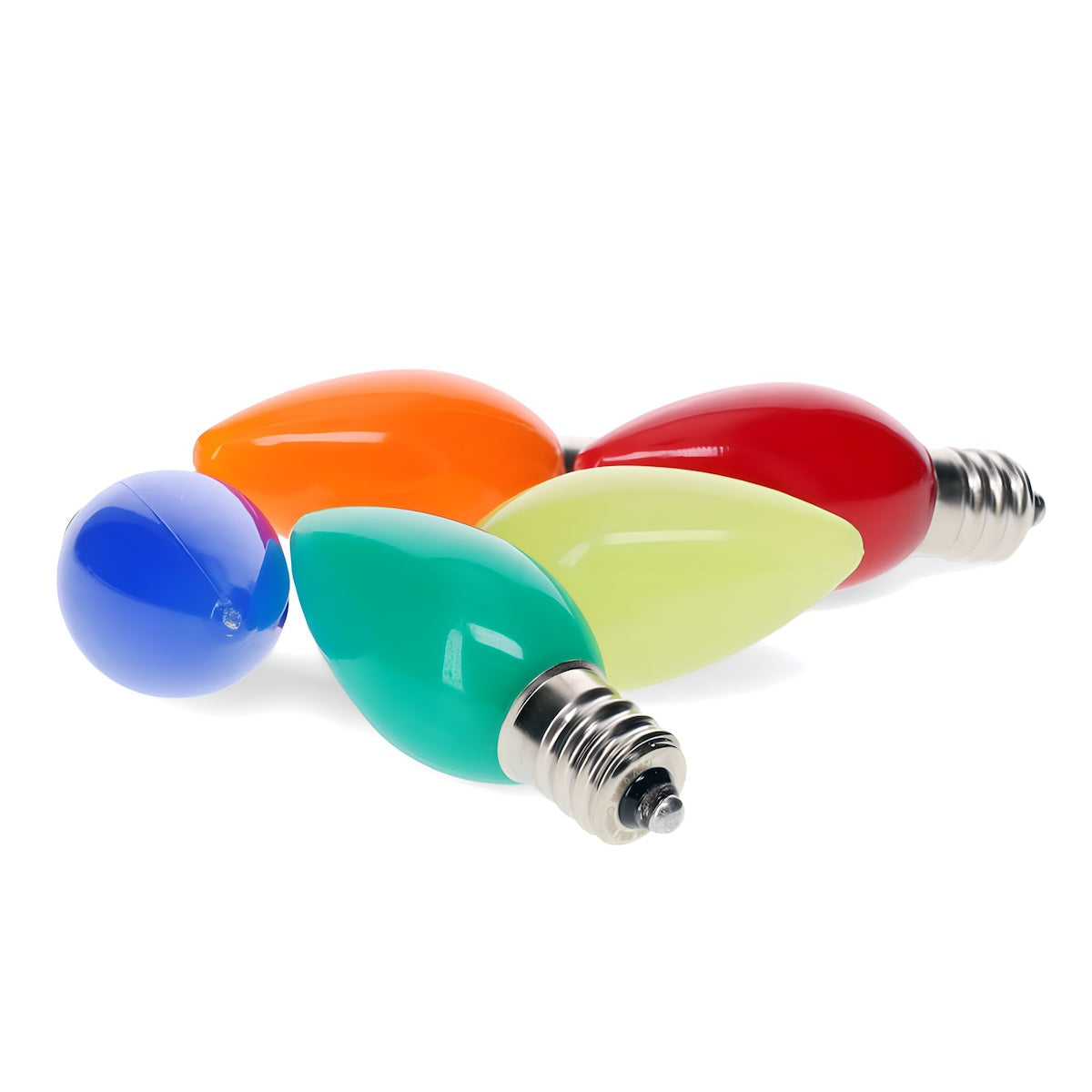 C7 Multicolor LED Christmas Light Bulbs, Opaque, Pack of 25