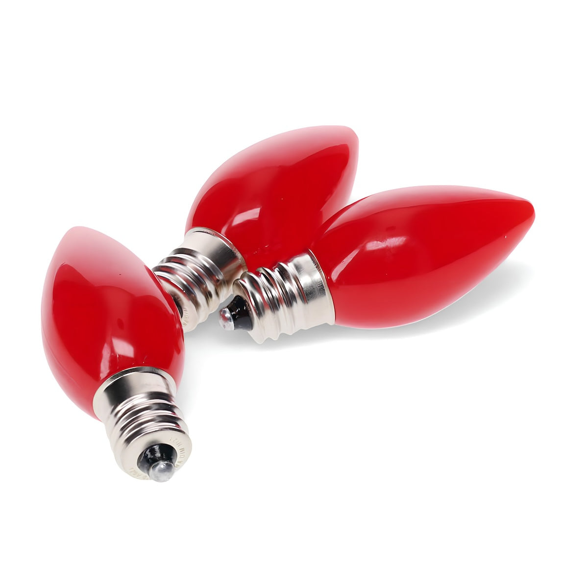 C7 Red LED Christmas Light Bulbs, Opaque, Pack of 25