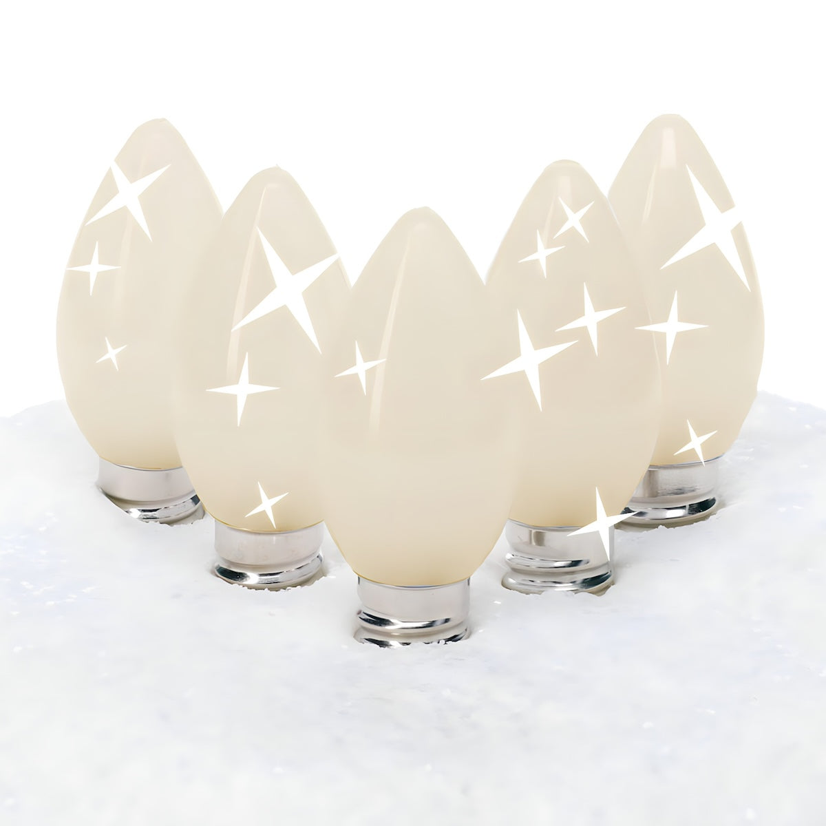 C7 Warm White  LED Christmas Light Bulbs, Opaque, Pack of 25, TWINKLE