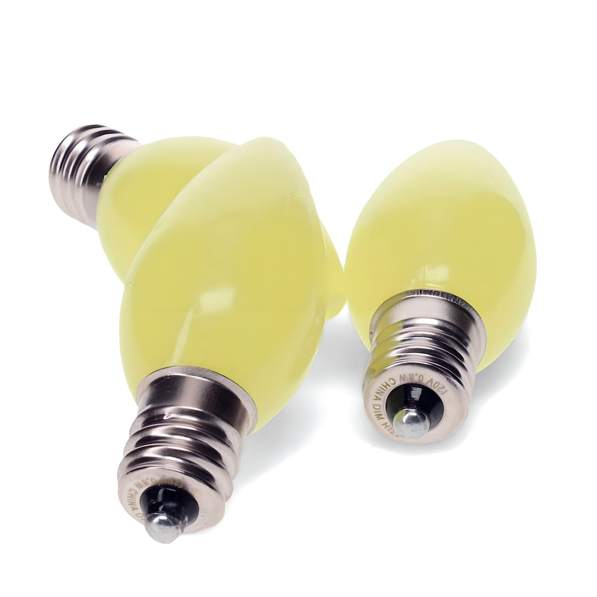 C7 Yellow / Gold LED Christmas Light Bulbs, Opaque, Pack of 25