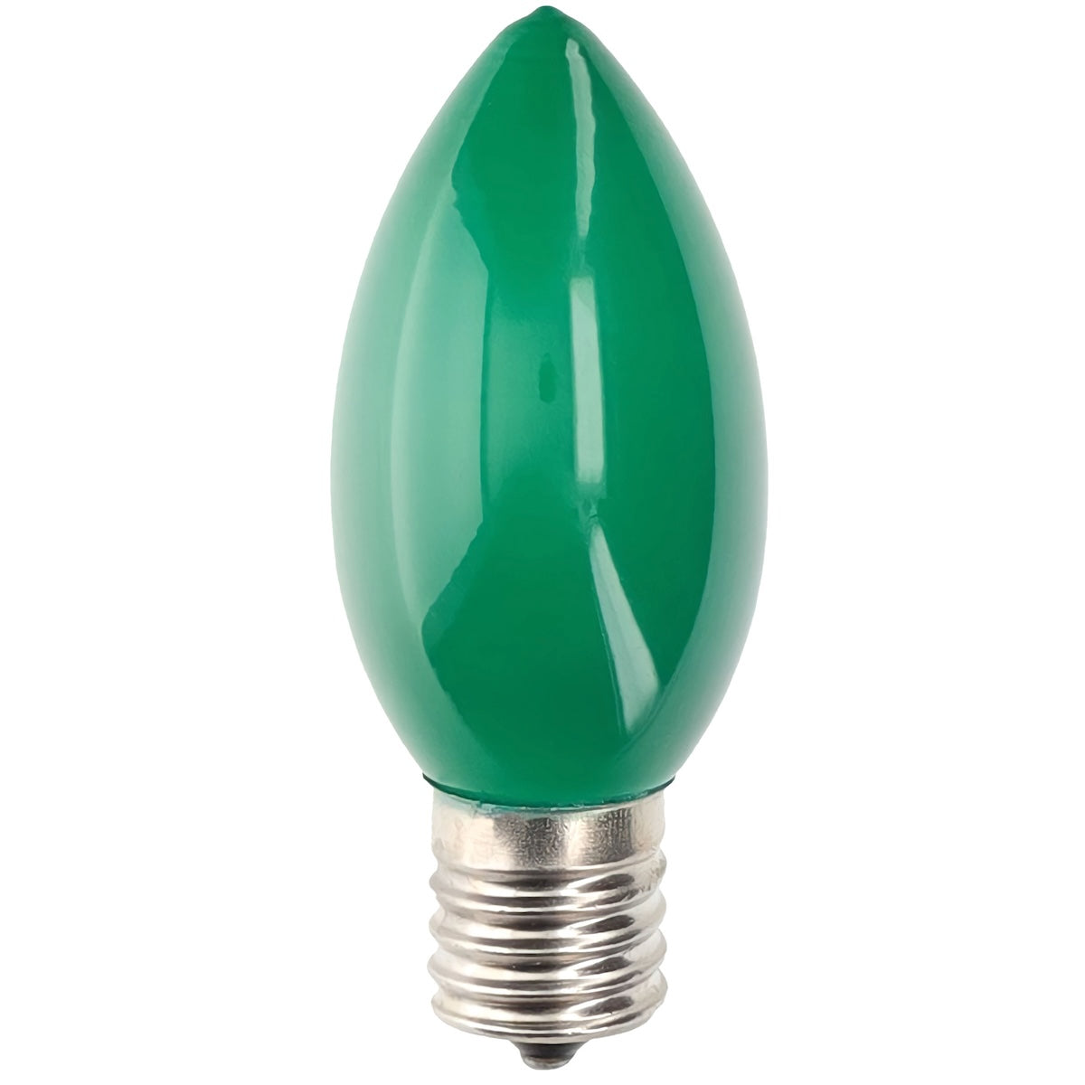 C9 Incandescent Christmas Light Bulbs, Green, Opaque, Pack of 25 [CLOSEOUT]