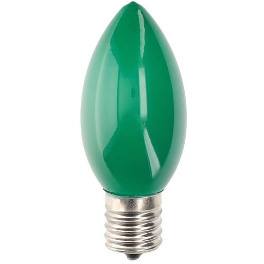 C9 Incandescent Christmas Light Bulbs, Green, Opaque, Pack of 25 [CLOSEOUT]