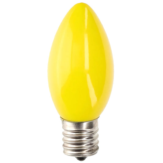 C9 Incandescent Christmas Light Bulbs, Yellow, Opaque, Pack of 25 [CLOSEOUT]