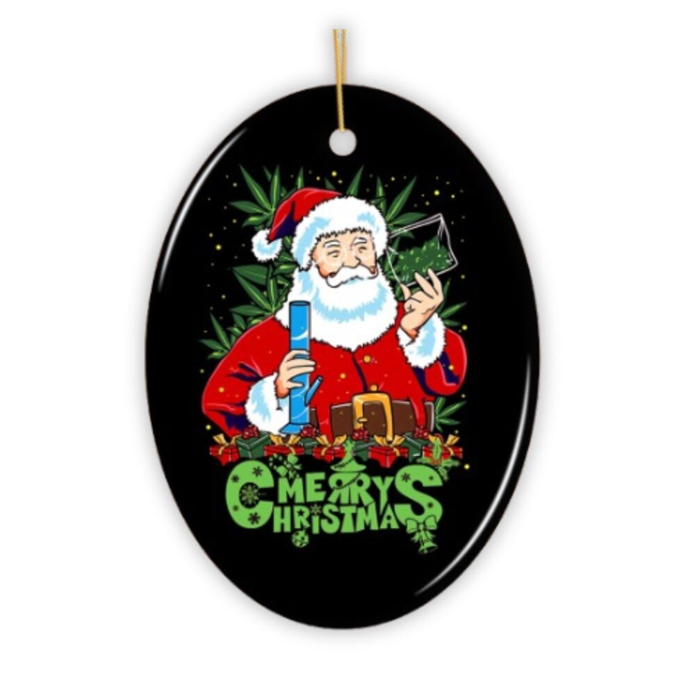 Pothead Santa Christmas Ornament