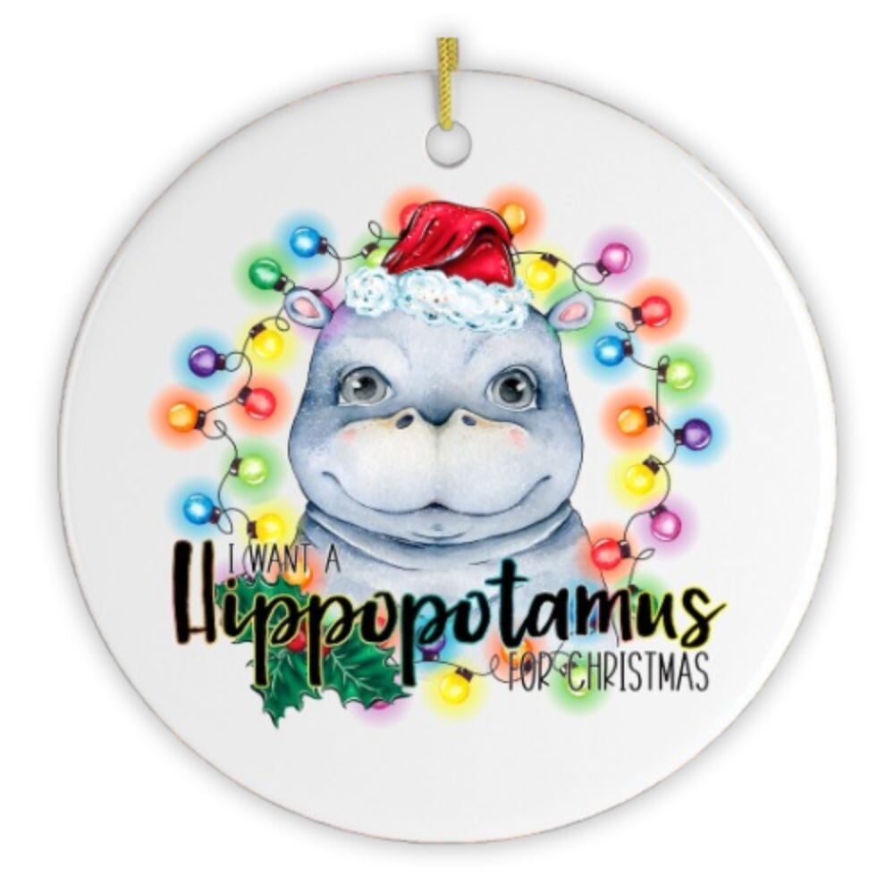 Hippopotamus Christmas Ornament