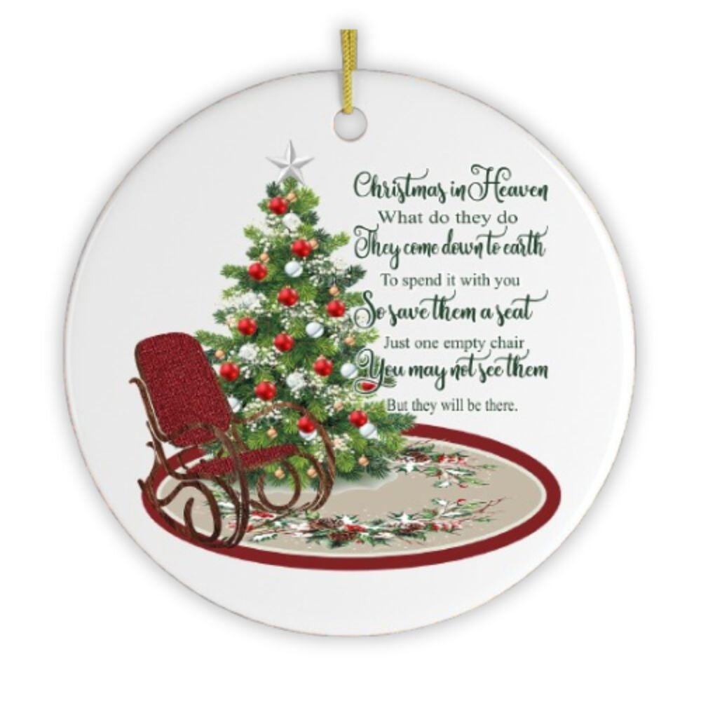 Christmas in Heaven Quote Ornament