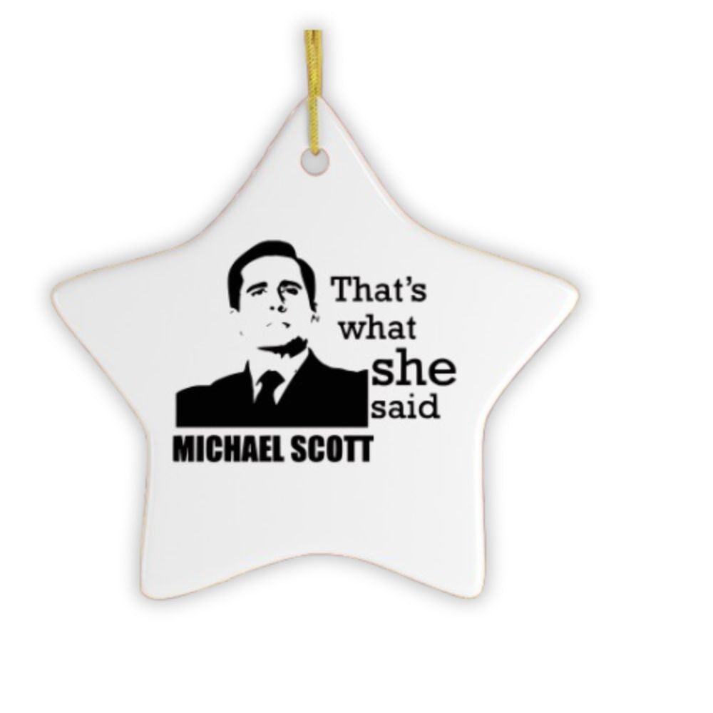 Michael Scott That's What She Said Ornament, The Office Themed Christmas Decoration