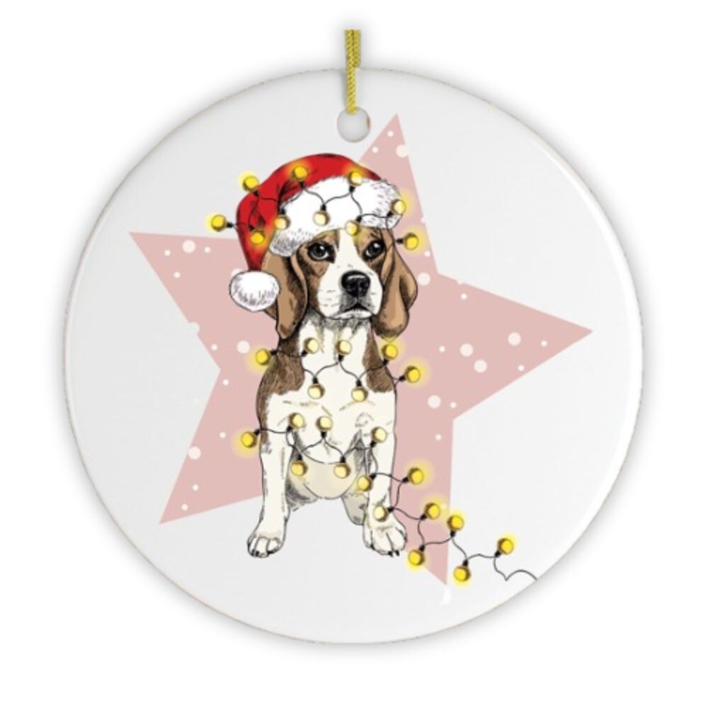 Festive Christmas Beagle Ornament