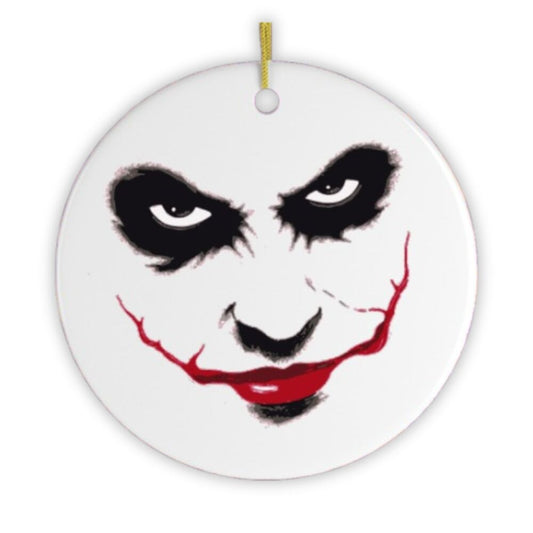 Joker Face Christmas Ornament, Scary Gothic