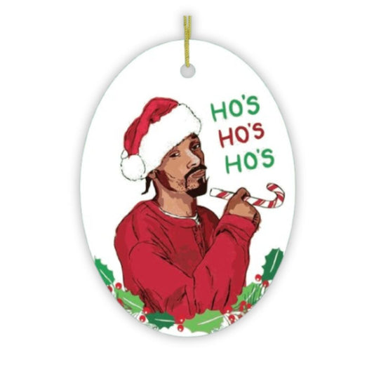 Ho’s Ho’s Ho’s Funny Hiphop Style Christmas Ornament