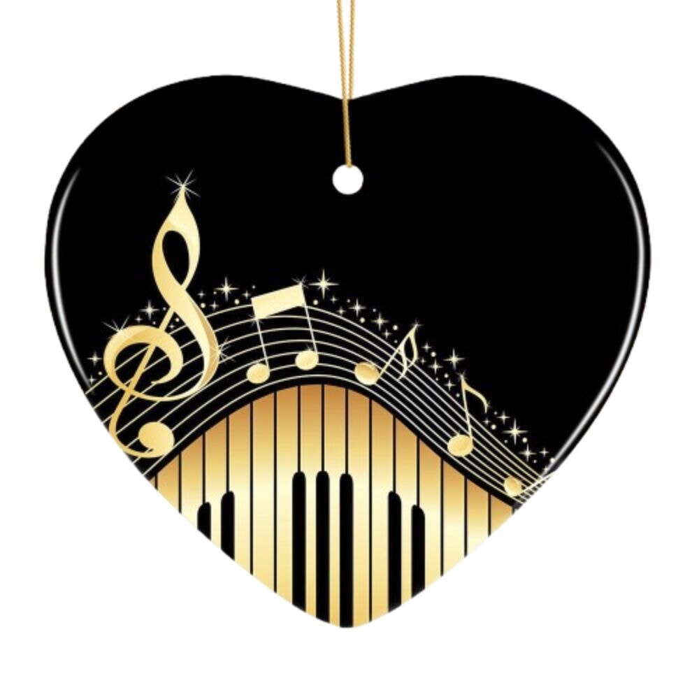 Elegant Gold Music Note Piano Keys Ornament