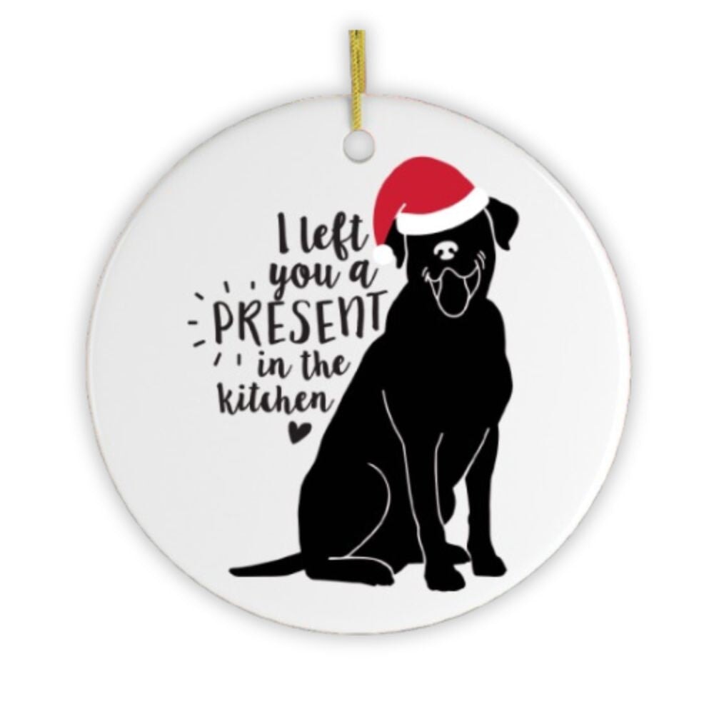 Funny Black Lab Christmas Ornament