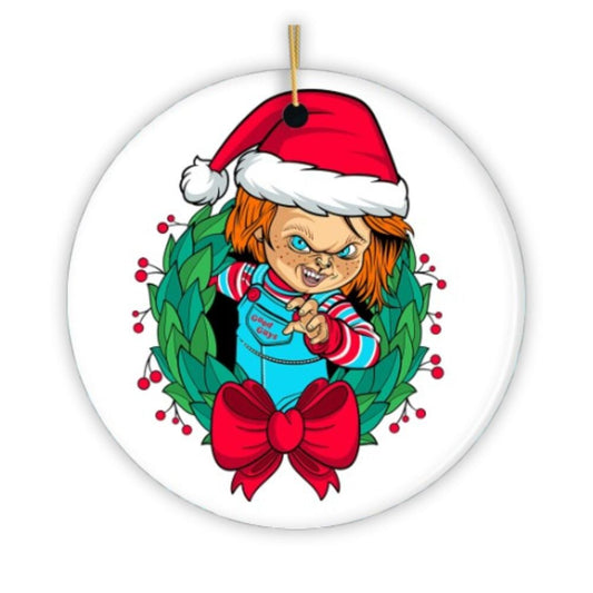 Santa Chucky Christmas Ornament