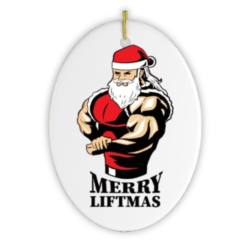 Merry Liftmas Gym Lifting Christmas Ornament