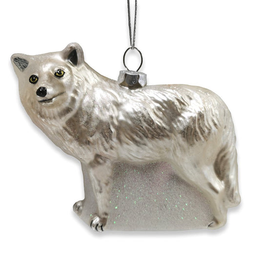 Arctic Winter Wolf Christmas Ornament