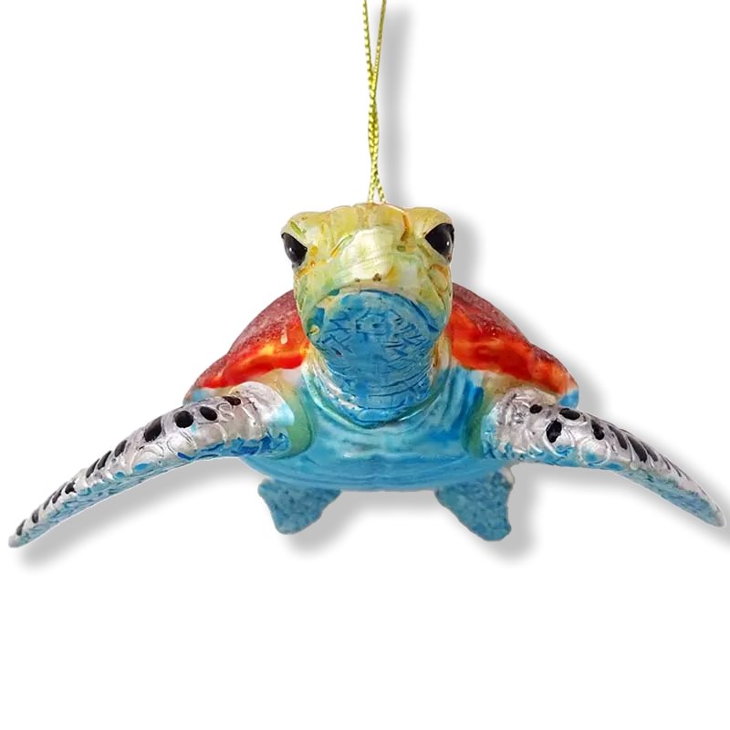 Sea Turtle Glass Christmas Ornament