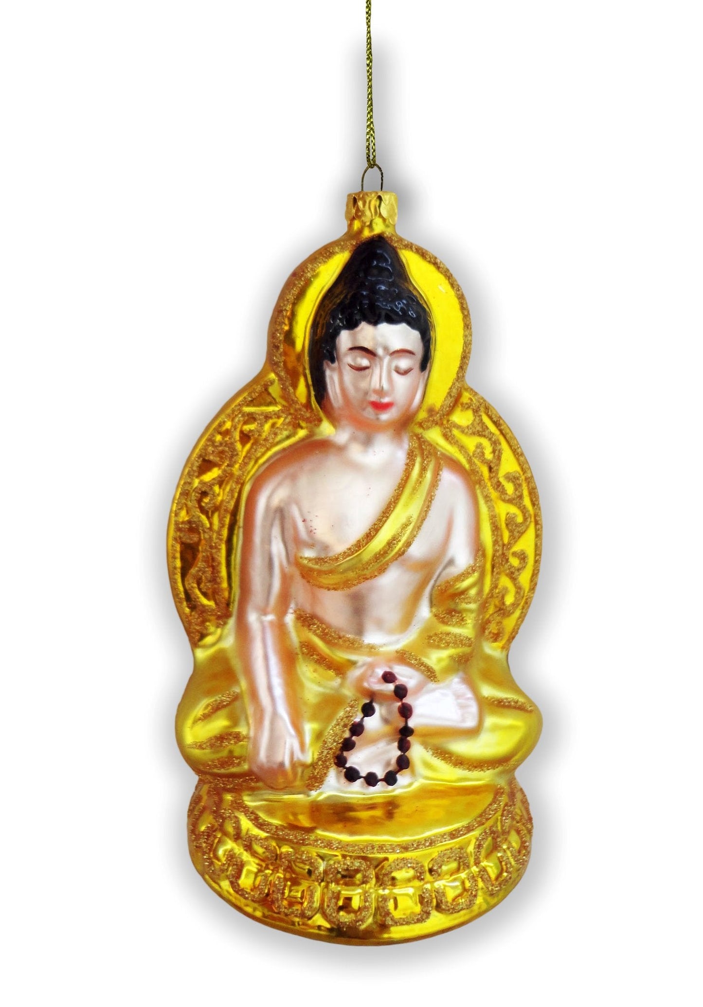 Golden Buddha Glass Ornament