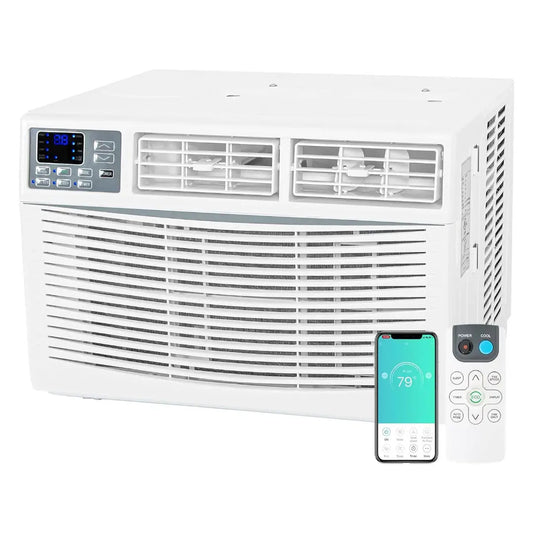 WiFi Enabled 10,000 BTU Window Air Conditioner, Smart Window AC Unit with Remote, Energy Saving, Easy Install Kit, Cools up to 450 Square Feet