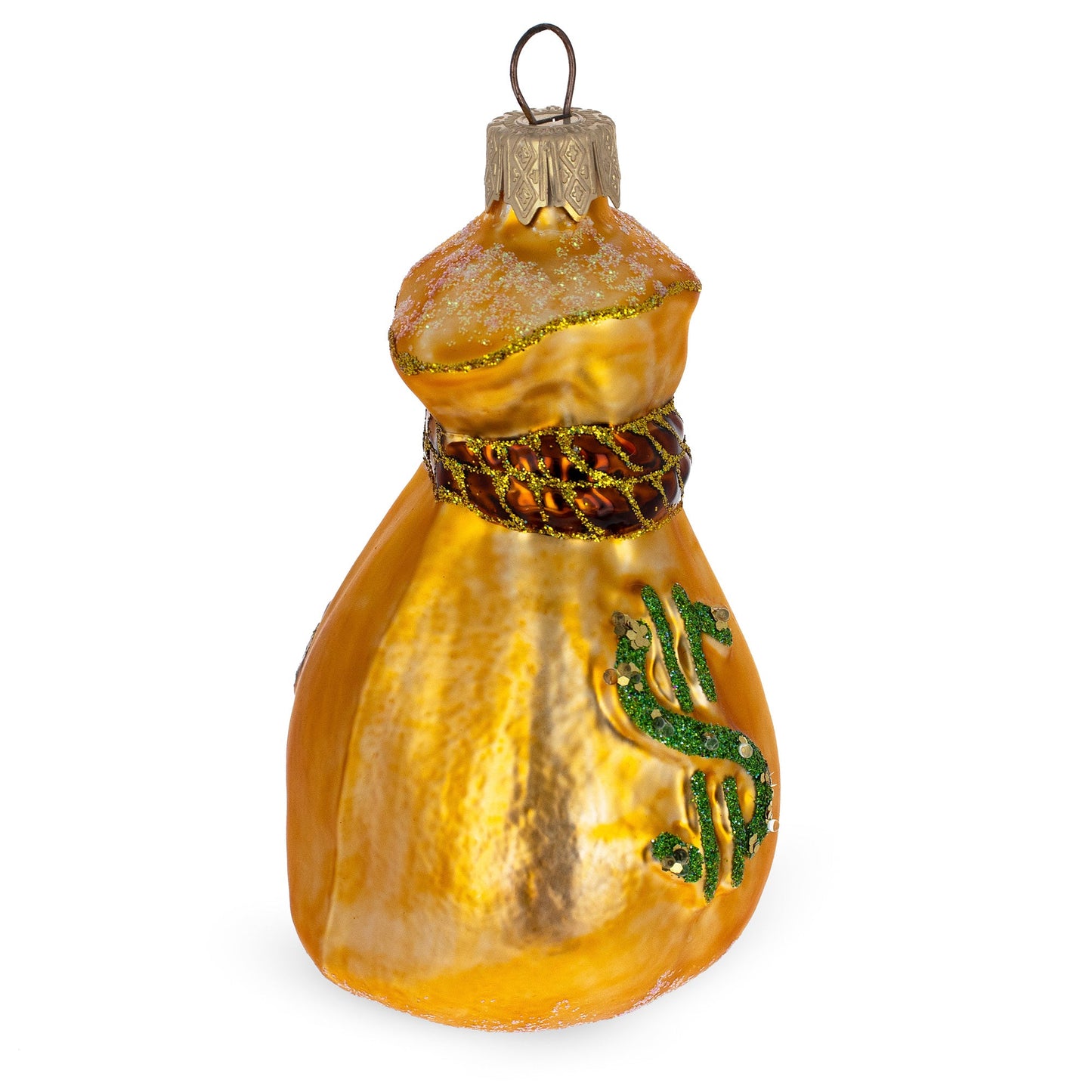 Bag of Money Prosperous and Wealth-Themed Mini Glass Christmas Ornament