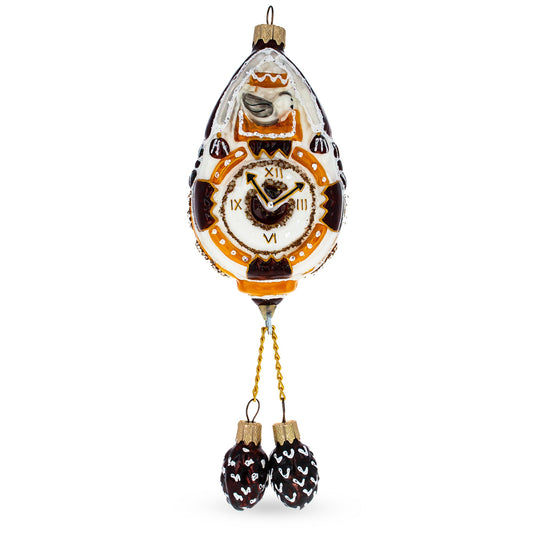 Traditional German Cuckoo Clock Mini Glass Christmas Ornament