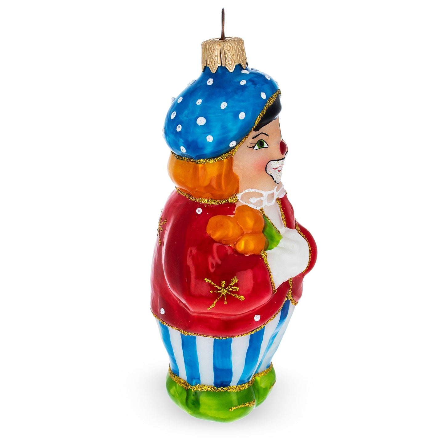 Clown in Red Jacket Mini Glass Christmas Ornament