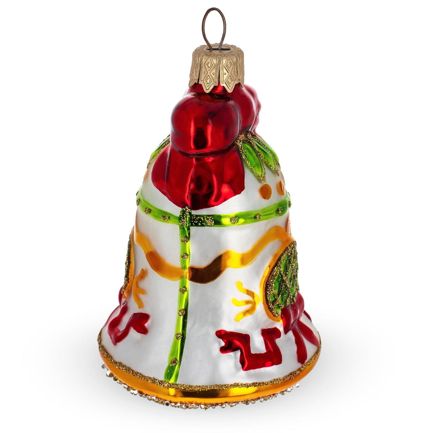 Decorated Bell Mini Glass Christmas Ornament