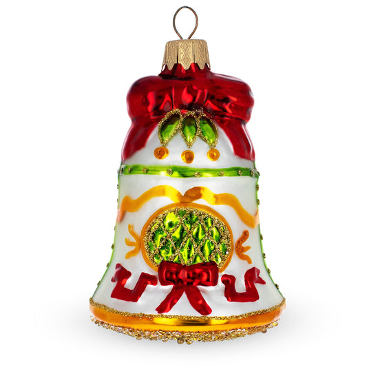 Decorated Bell Mini Glass Christmas Ornament