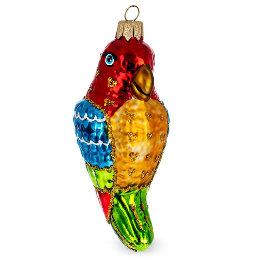 Vibrant Parrot Mini Glass Christmas Ornament