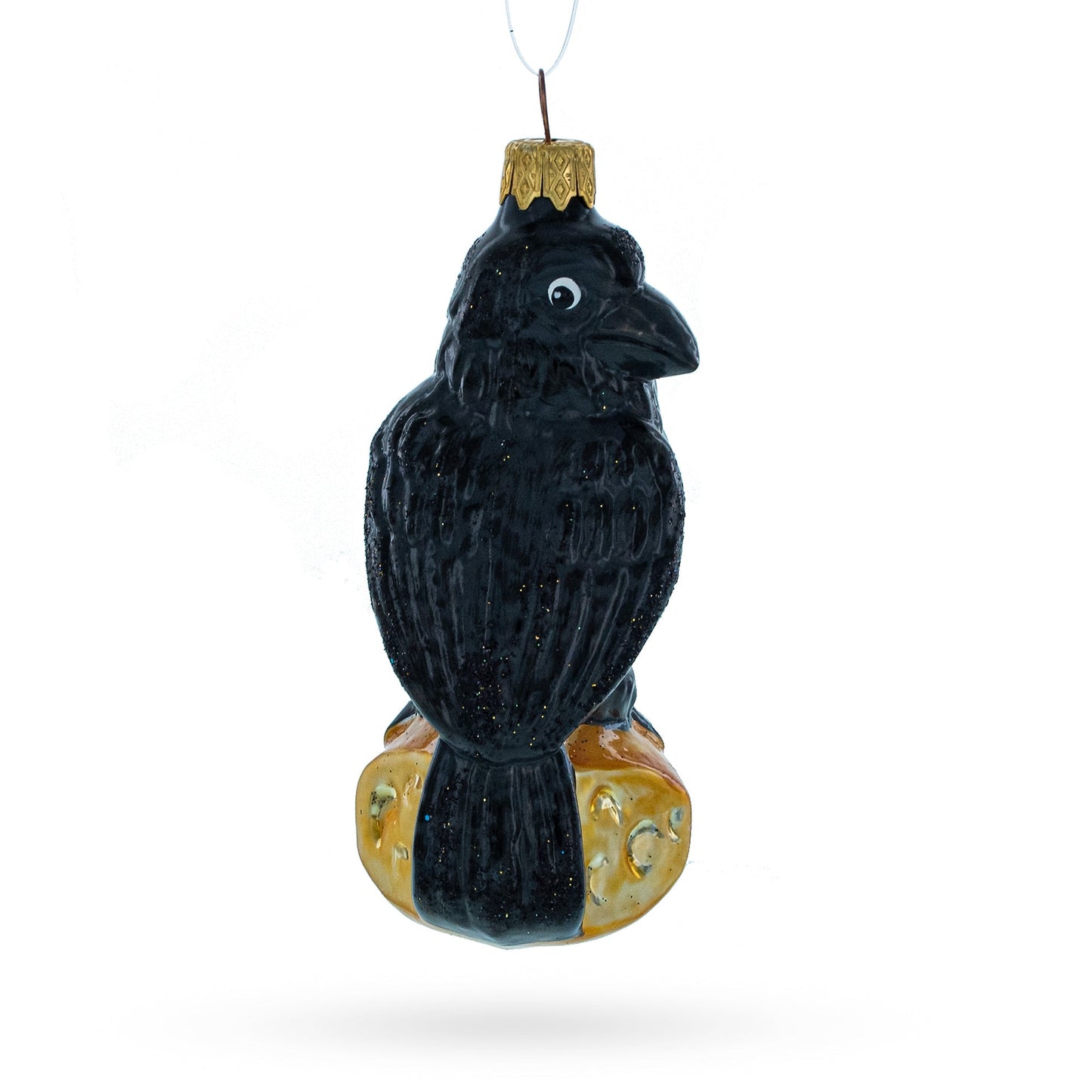 Black Crow Mini Glass Christmas Ornament