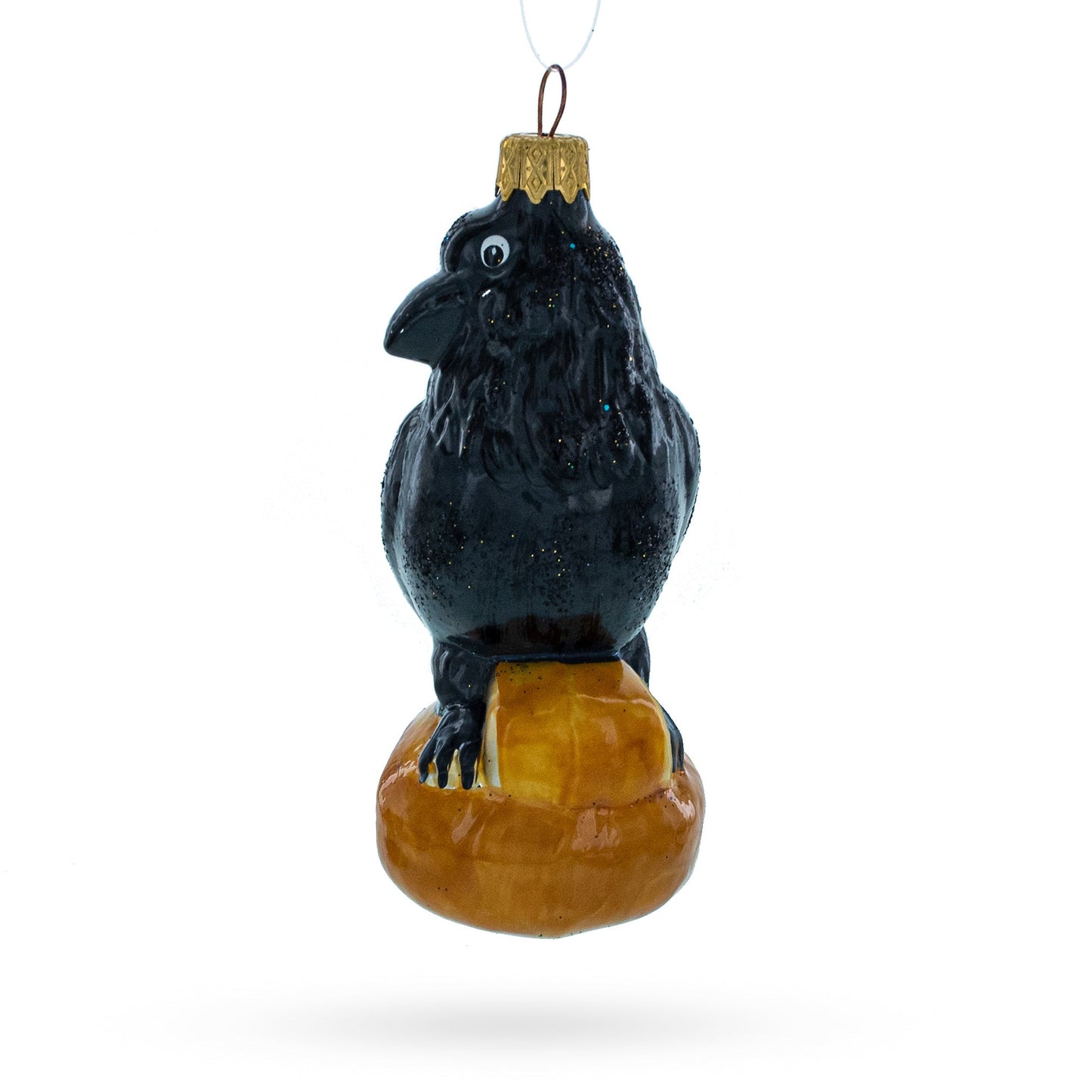 Black Crow Mini Glass Christmas Ornament