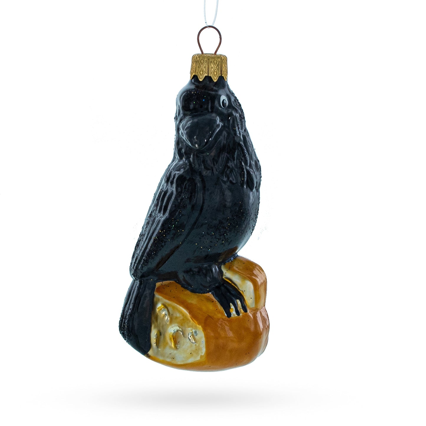 Black Crow Mini Glass Christmas Ornament