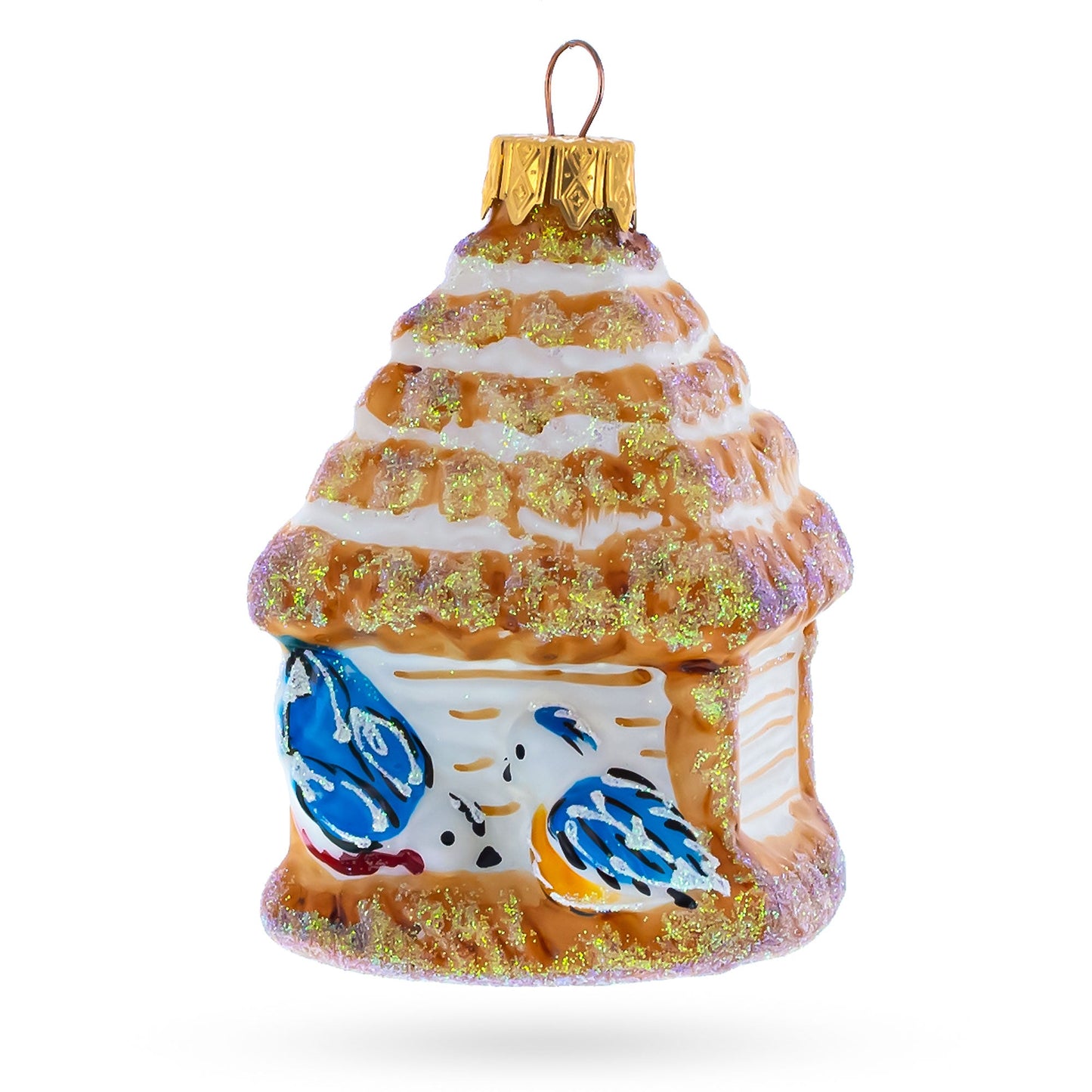 Birdfeeder Mini Glass Christmas Ornament