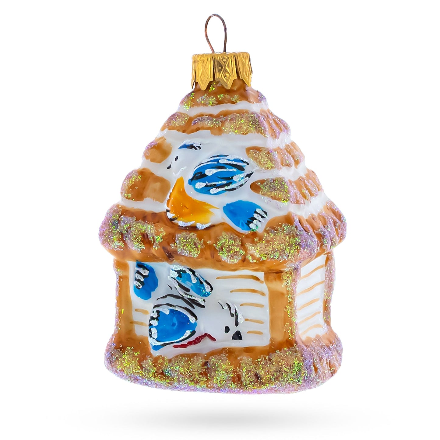 Birdfeeder Mini Glass Christmas Ornament