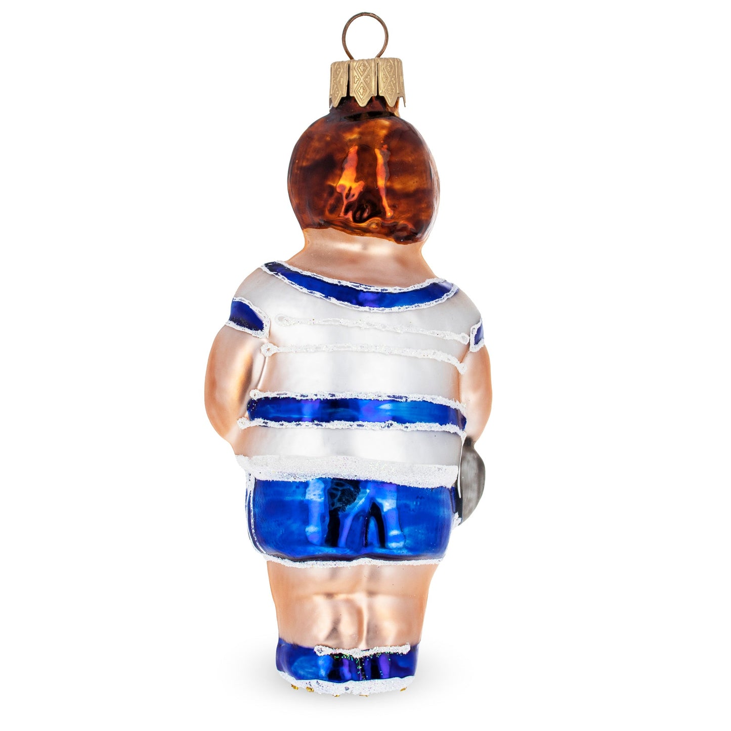 Fit Bodybuilder Exercising Mini Glass Christmas Ornament