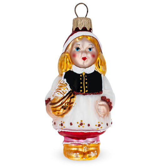 Red Riding Hood Mini Glass Christmas Ornament