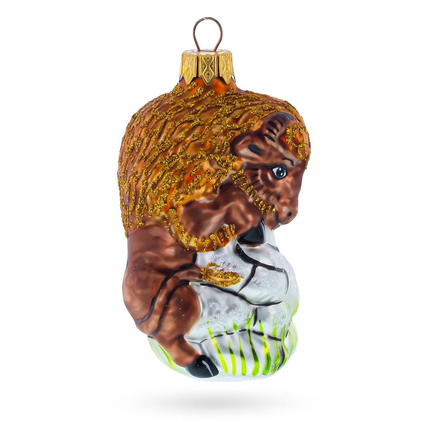 Bison Mini Glass Christmas Ornament