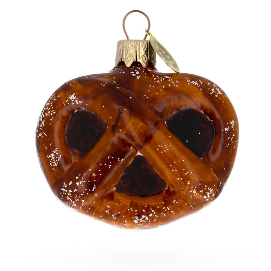 Salty Pretzel Mini Glass Ball Christmas Ornament